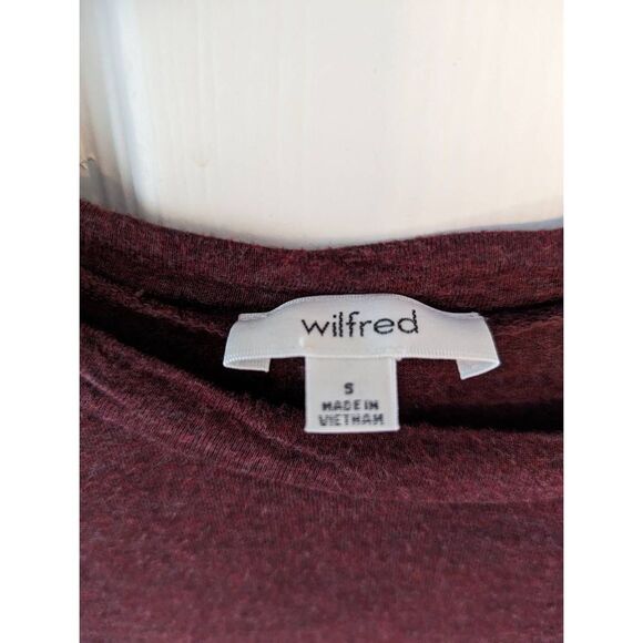 Aritzia Wilfred Size S Capucine Burgundy Open Side T-shirt Round - Picture 3 of 6